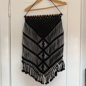 Black Geometric Macramé Wall Hanging
